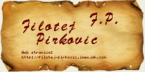 Filotej Pirković vizit kartica